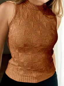 Women's Modal Tank Top With High Elasticity Summer New Arrival 3D Knitwear Blouse Fashion Christmas New Year - Xanh rêu - Xem 5