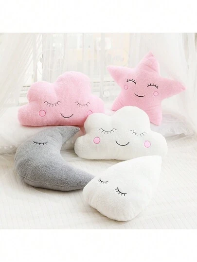1pc Christmas Decor New Plush Cloud, Moon, Star, Raindrop Throw Pillow, Soft Cushion, Cloud Plush Doll, Children Gift