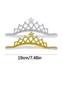 Diadema y accesorios para el cabello de bebé recién nacido, diadema estilo corona de Corea en color plata u oro, adecuado para uso diario y como regalo para ocasiones como los 100 días o cumpleaños