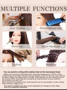 棕色头发化妆模特头，带后梳头发 26 英寸造型头美容模特头练习编织美容娃娃头头发（1 个模特头）用于美容用品