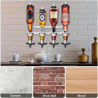 6 Bottle Optics For Home Bar Wall Mounted 6 X 30ml Bar Butler Drinks Stand For Spirits Aluminum Alloy Optic Spirit Barware Set For Home Pub Kitchen Bar