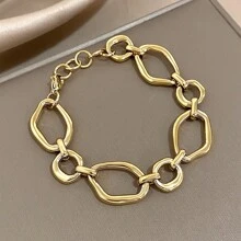 1 pièce Bracelet minimaliste asymétrique en acier inoxydable pour femmes. Bracelet empilable pour la vie quotidienne, les fêtes, les cadeaux de Noël et de bijouterie