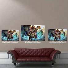 Framed Arcane Anime Poster Poster Jinx And Vi Poster Canvas Prints Battle Of The Two Cities Wall Art For Home Office Living Room Decorations