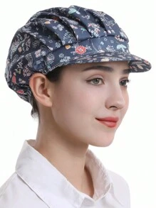 1pc Floral Printed Polyester Hair Band, Soft, Sweat-Absorbent, Dustproof, Adjustable, Breathable, , Washable, Oil-Resistant, Non-Pilling, Well-Crafted, Suitable For Restaurant, Kitchen, Workshop, Travel, Fashion, Work