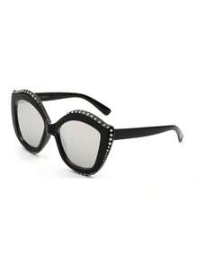 Oversized Cat Eye Frame Design Fashion Sunglasses For Women - Gray - View 2