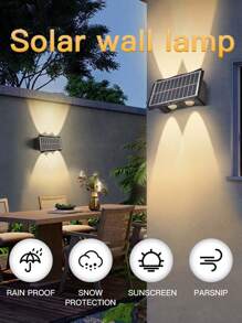 CANMEIJIA 1 件装大型太阳能灯 LED 壁灯现代风格照明 IP65 户外防水太阳能花园灯装饰适用于花园/走廊/庭院 - 太陽能壁燈 - 查看 10