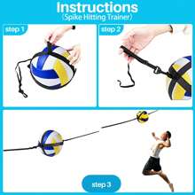 Volleyball Trainingsausrüstung, Premium Volleyball Rückpralltrainer Set, Alleintrainer zum Üben von Aufschlag, Zuspiel, Angriff und Armswing, Volleyball Geschenke für Teenager Mädchen und Jungen