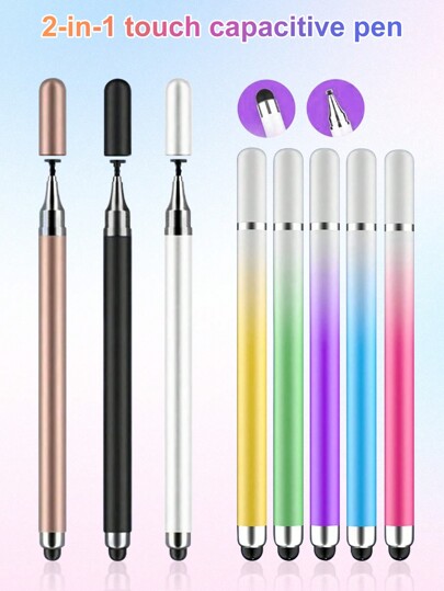 High Precision Silicone Round Disc Tip 2-In-1 Stylus Pen For Phone & Tablet, Capacitive Stylus Pen Compatible With Apple IPad, Tablet, Drawing, Painting, Writing