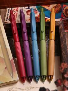 5pcs Multi Color Gel Pens Set Cream / Morandi / Retro 0.5mm Ballpoint Quick-Dry Ink For Writing School - Multicolor - View 8