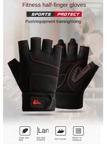 1 Pair Outdoor Sports Fitness Half Finger Gloves, Spring Sports Cycling Hiking Anti-Slip Gloves For Men - Multicolor - View 2