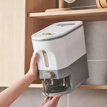 TAIMASI 22 Lbs Rice Dispenser, Rice Container With Measuring Cup, Upgraded Lid Time Dials & Built-In Fresh Box Rice Container Storage For Home Kitchen Pantry Stores Rice - Transparent Green - View 6