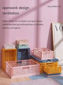 2 pièces Mini paniers de rangement pliables, boîte de rangement multifonctionnelle de bureau pour la maison et le dortoir, de couleur unie