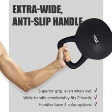 DlandHome Soft Kettlebells,Iron Sand Filled Weights Strength Training Kettlebells,Shock-Proof Weights And Wide-Grip Handle,Fitness Soft Kettlebells For Women Men,Home Gym Kettlebells, Black - 黑色的 - 查看 3