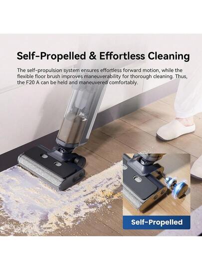 Proscenic F20A Cordless Stofzuiger Mop, 35 Minute Runtime, LED Display, Self Cleaning Air Drying, All Around Edge Cleaning, App Control, Solid Liquid Separation, EU Plug. view 8