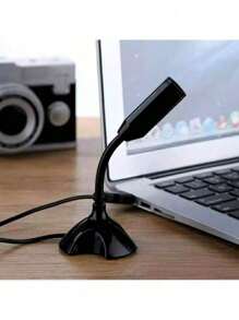 Microfone De Mesa USB LE 917 PC Computador Notebook Ajustável 360º Resistente - Preto - Visão 9