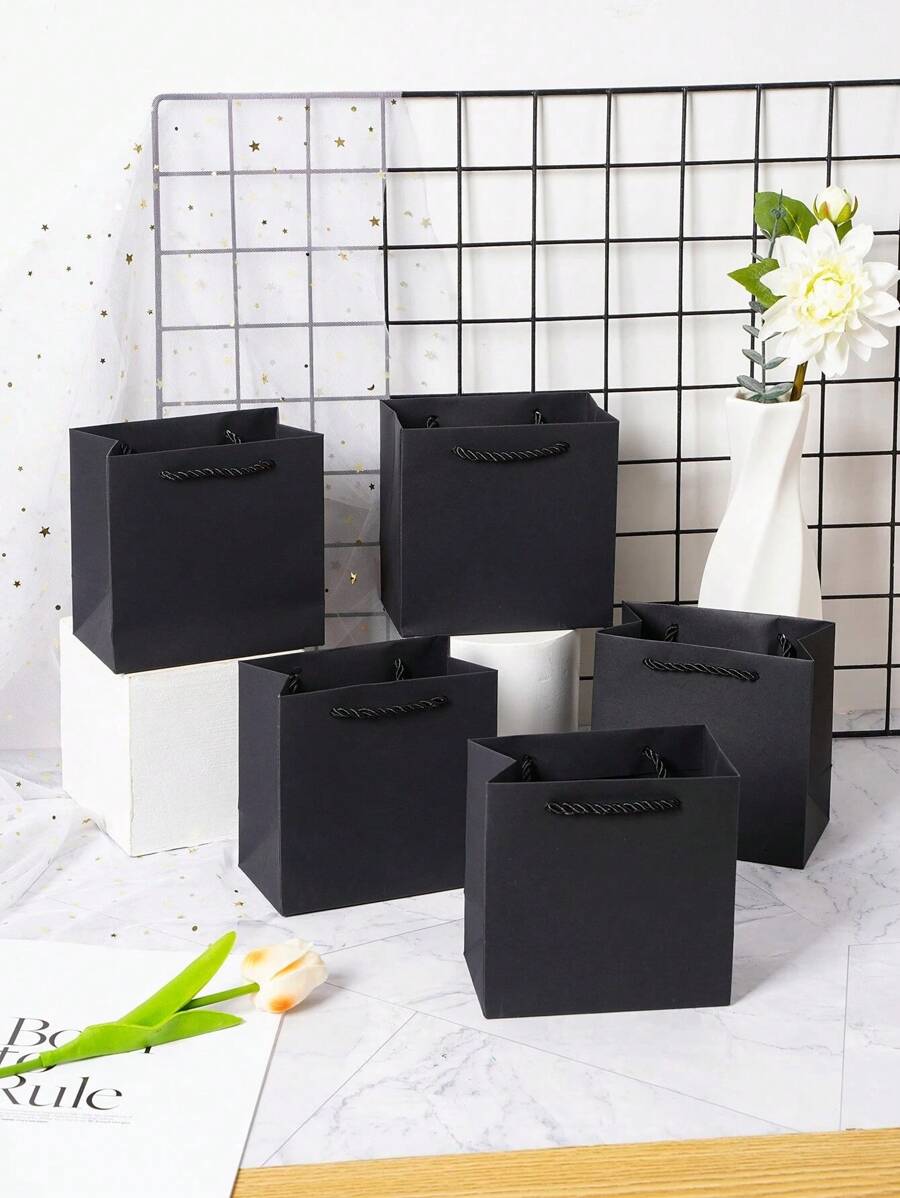 5 件/10 件纯色礼品包装袋，粉色简约纸质礼品袋，适用于派对、婚礼、单身派对、新娘、派对装饰生日、婚礼装饰生日、新娘礼物、新娘礼物、生日、礼品袋、礼品袋、派对礼品袋、零食袋、透明派对袋、派对回礼、生日袋、情人节