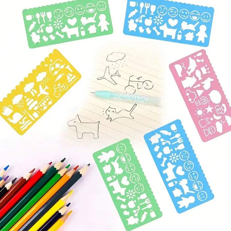 1 Set/4pcs DIY Template Flower Ruler, Creative Science Teaching ...