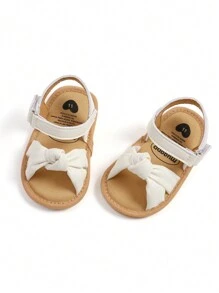 Infant Toddler Infant Girls PU Leather Soft Open Toe Summer Sandals Flower Princess Flat Shoes - White - View 4