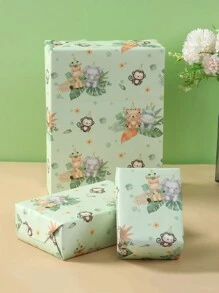 6 pièces Papier cadeau motif animal de la jungle, papier d'emballage anti-poussière thème animaux de la jungle pour bouquets de fleurs, décorations de fête, emballages cadeaux, décoration d'anniversaire, faveurs de fête, convient pour les fleurs, l'artisanat et les décorations
