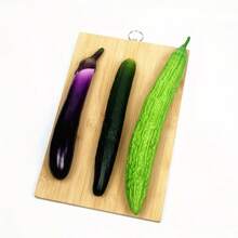 1pc Artificial Fake Vegetable Model, Realistic Cucumber, Eggplant And Bitter Gourd Prop, For Photography, Film/TV And Kitchen Decor Display Gifts Birthday Graduation - Multicolor - View 2