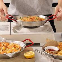 1pc Stainless Steel Seafood Pan For Camping And Outdoor Cooking - Perfect For Quick And Easy Meals - Silver - View 6