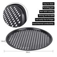 Molde Charola Para Hornear Pizza Perforada Antiadherente - Gris - Ver 5