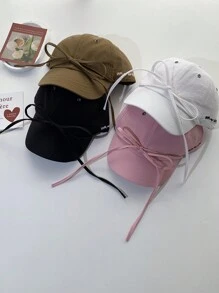 1pc Soft Crown Y2K Niche Lace Bowknot Peaked Baseball Cap, Women Breathable Outdoor Sun Protection Hat, Sweet Elegant Summer/Spring Look