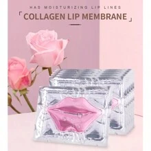 MOOYAM 20片粉色水晶唇膜贴，丰盈保湿，去角质滋润，滋养双唇，防止唇部干燥，丰唇，唇部护理，滋养双唇，抚平唇纹 - 粉色 - 查看 7