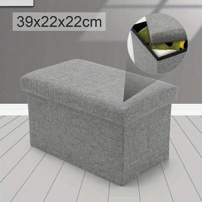 Storage Ottoman, Foldable Small Ottoman Foot Rest, 40x25x25Cm Foot Stool, Cube Ottoman With Storage, Load Up To 300 Kg, For Living Room, Bedroom, Entryway, Dark Grey Back To School Dormitory Storage