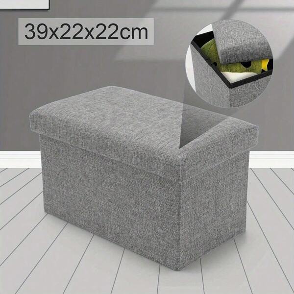 Ottoman Storage Box Folding Storage Ottoman Seat Chest Footstool Ideal For Living Room Furniture Toy Box Shoe Bench Toy Storage Box