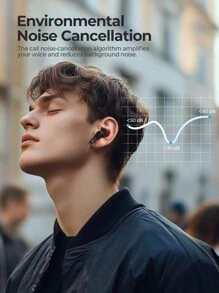 havit LIFE 01T 无线运动耳机，入耳式/半入耳式耳机，ENC 主动降噪，触控 HiFi 立体声耳机，带麦克风，兼容 iPhone/三星/华为/小米 - 黑色 - 查看 4