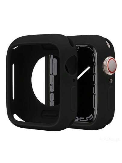 1个男士休闲软硅胶镂空保护壳，兼容 38/40/41/42/44/45/46/49mm，适用于 Series Ultra/SE/11/10/9/8/7/6/5/4/3/2/1，智能手表保护壳配件