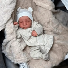 Reborn Baby Doll, Realistic Silicone, Can Be Bathed, On - 白色 - 查看 2