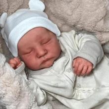 Reborn Baby Doll, Realistic Silicone, Can Be Bathed, On - 白色 - 查看 3
