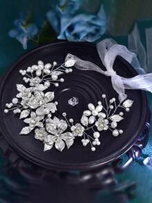 1pc Rhinestone Headband For Women, Fashion Glamorous Hair Accessory, Bridal Wedding Decorative Hairband, Shiny & Elegant Headwear For Party, Celebration, Festival