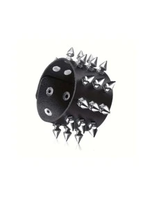 1/4 pièces Set de bracelets  clouté punk - Bracelets en PU fait main avec clous, style piqué, style emo des années 80 pour hommes et femmes, bracelets PU avec rivets pour fête, cadeaux, bal de promo, Halloween