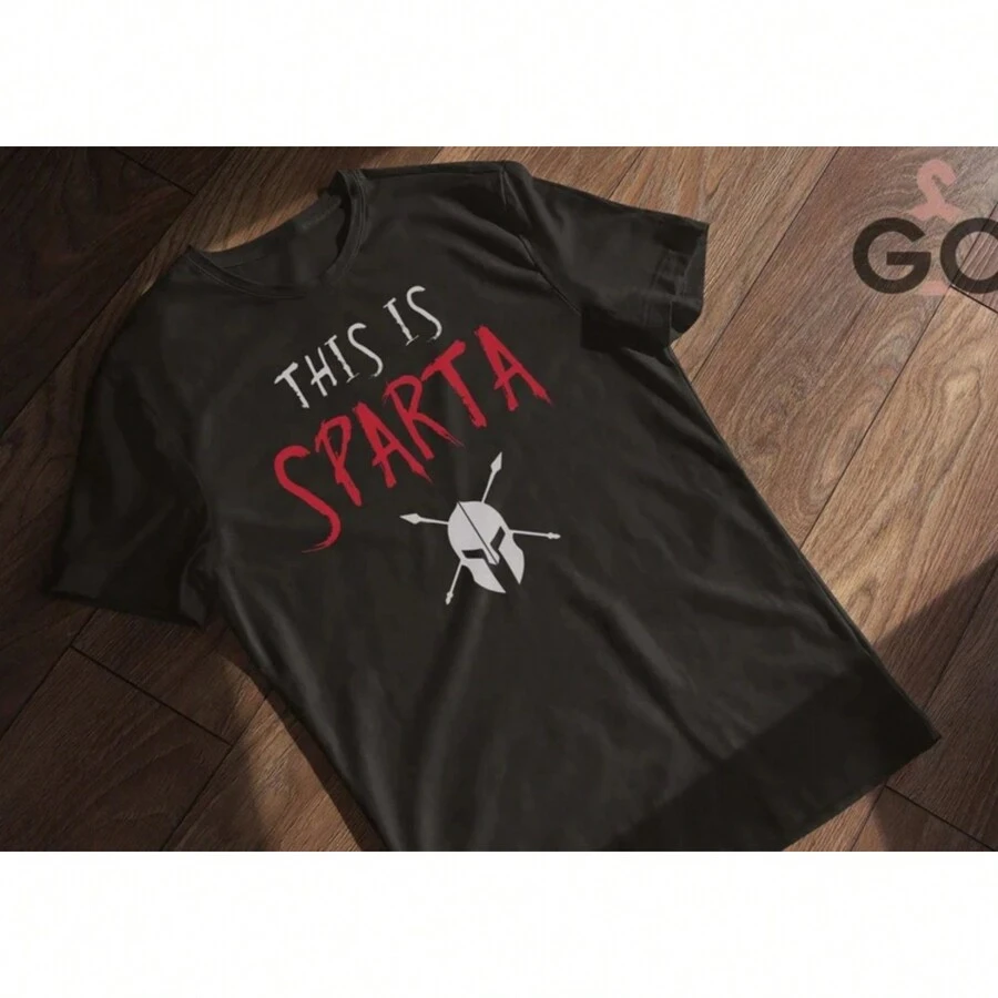 This Is Sparta Mens T-Shirt  Men's Tshirt Vintage  Funny T-Shirt For Men  Novelty Mens Gift  Tshirt Men Graphic  Movie Shirt - Black - View 1