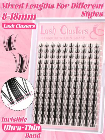 Himirell 140 件仿貂皮单根睫毛 C 卷曲混合长度 8-18 毫米自然睫毛自然外观、纤细、浓密、超柔软、超轻可重复使用 DIY 分段可重复使用睫毛适合初学者在家中或外出时使用适用于日常生活、约会、婚礼、派对、音乐节、万圣节、学校精美礼盒包装睫毛簇、睫毛簇、单根睫毛、睫毛、假睫毛