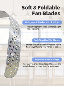 2pcs, Fly Fans For Tables, Electric Fly Swatter Fan For Outside Or Inside Meal, Keep Flies Away, Picnic Fan For Table Use, Fly Repellent Fans For Barbeque, Party, Restaurants, Home, Events, Battery Operated Food Spinning Fan, Portable Anti-Fly Fan - Black - View 6