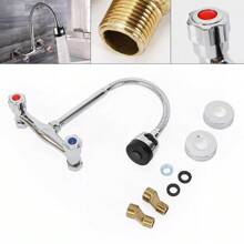 WUPYI Kitchen Faucet Swivelling Spout Wall Mounted Mixer Faucet Kitchen Water Faucet - Silver - View 3