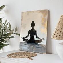 1 件，帆布挂画，带框装饰画，墙艺，海报，瑜伽海报，禅宗现代简约瑜伽姿势剪影画，瑜伽冥想海报印刷品 - 冥想墙艺，瑜伽室装饰，家居装饰艺术品