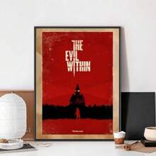 1pc Wall Arts Posters Vintage Game Psycho Break The Evil Within Wall Art Decoration Printed Posters Frameless Club Bar Retro Mural Bedroom, Canvas Art, High Quality, Without Frame/With Frame ,Wall Art With Frame