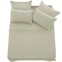 LUX DECOR 6-Piece Embroidered Bed Sheet Set – Brushed Microfiber, Deep Pocket, Lightweight & Breathable – Graduation Gifts, Home Decor, Sleep Protection For Dorms, Student Beds, Back‑To‑School Gift, Soft Bed Linens, Comfortable Sleep, Luxury Bed Set, Valentine's Day Bedroom, Spring Bedding Refresh, Guest Room Essentials, Dorm Room Bedding, Premium Bed Linens, Easy Care Sheets, Hypoallergenic Fabric, Year-Round Comfort, Master Bedroom Update, Matching Bedding Set, Hotel Quality Linens - 灰褐色 - 查看 8