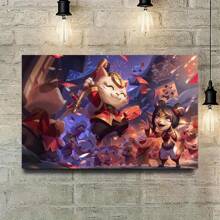 Framed Arcane Anime Poster Poster Jinx And Vi Poster Canvas Prints Battle Of The Two Cities Wall Art For Home Office Living Room Decorations