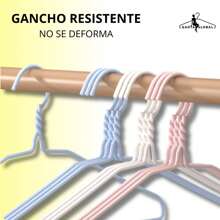 Perchas antideslizantes para ropa, engrosadas con ranura para el hombro, Estante Multiusos Para Secar Ropa, Ideal para Tus prendas, Cubierto Completo - Blanco - Ver 4