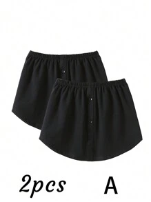 2件/1纯色屁帘下摆，分层遮盖臀部，搭配连帽T恤作为打底，半身腰裙作为打底的神器，适合日常穿着
