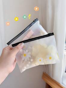 10 PCS Adorable Daisy Zipper Bags: Perfect For Organizing Makeup, Hair Accessories, And Travel Essentials - PVC, Waterproof, Boho Vibes - Multicolor - View 6