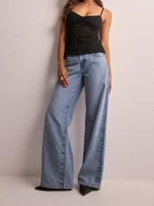 Women's Lace Cami Tops Sleeveless Spaghetti Strap Ruched Front Camisole Slim Fit Tank Tops - Black - View 5