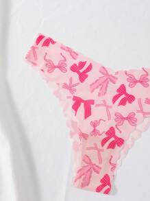 12 条装女士舒适透气可爱印花波浪无缝内裤，日常穿着和运动/瑜伽 V 形腰带 - 彩色 - 查看 6