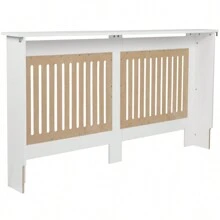 Radiator Cover Heater Cover Cabinet Radiator Shelf MDF Wood Vertical Slat White Grey Radiator Covers Living Room Furniture - White - View 5